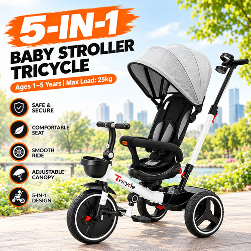 Toddler tricycle with parent - toddler,