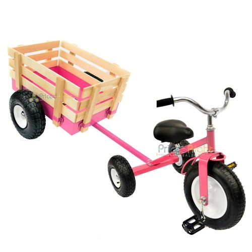 Pink tricycle with - wagon, set