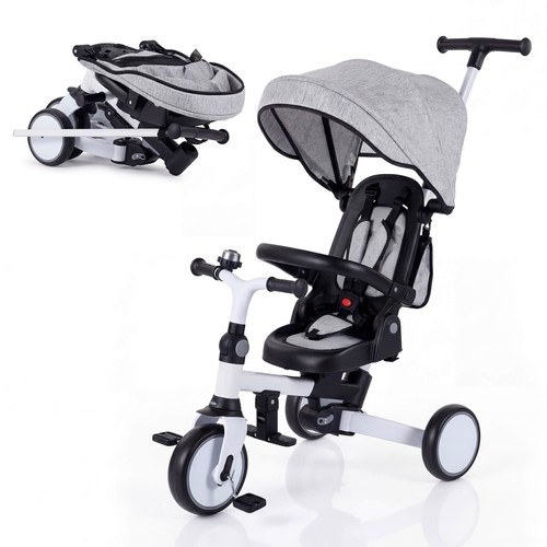 Folding kids tricycle - tricycle,, 8-in-1